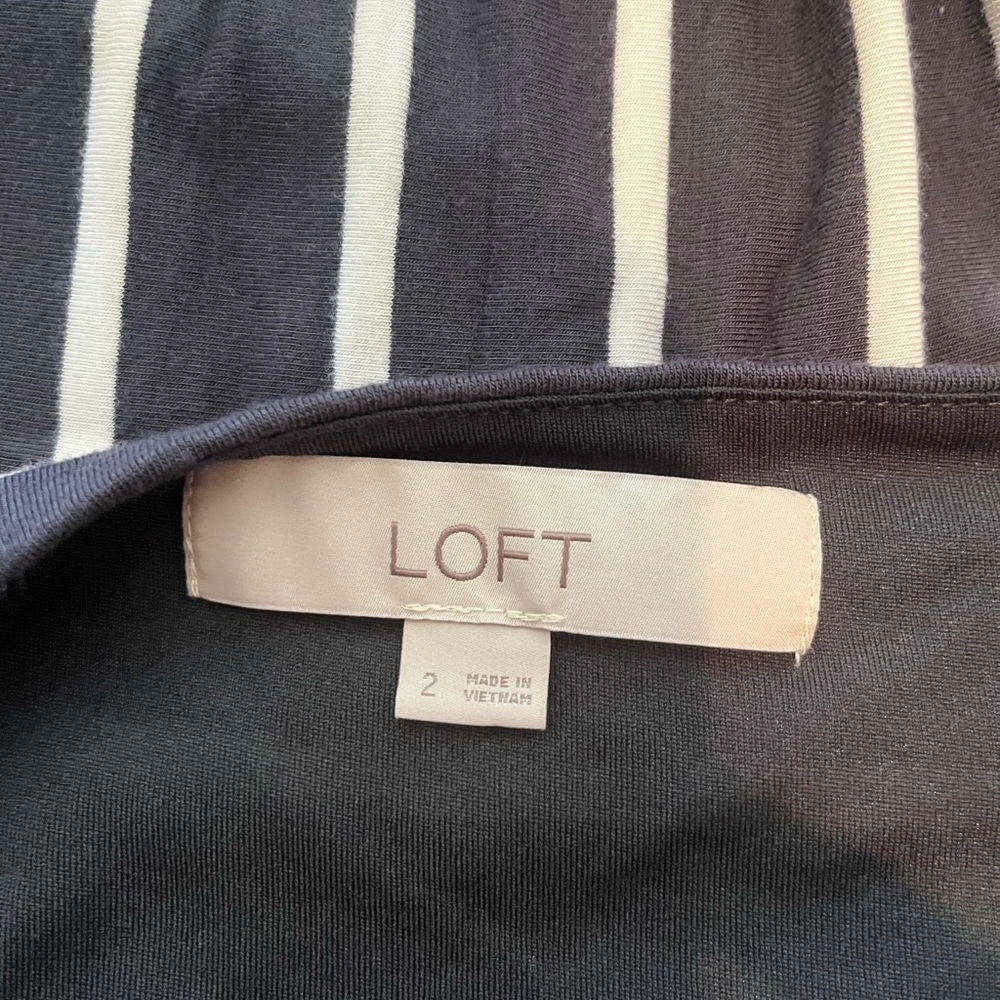 LOFT Navy and White Midi Dress - Picture 5 of 5